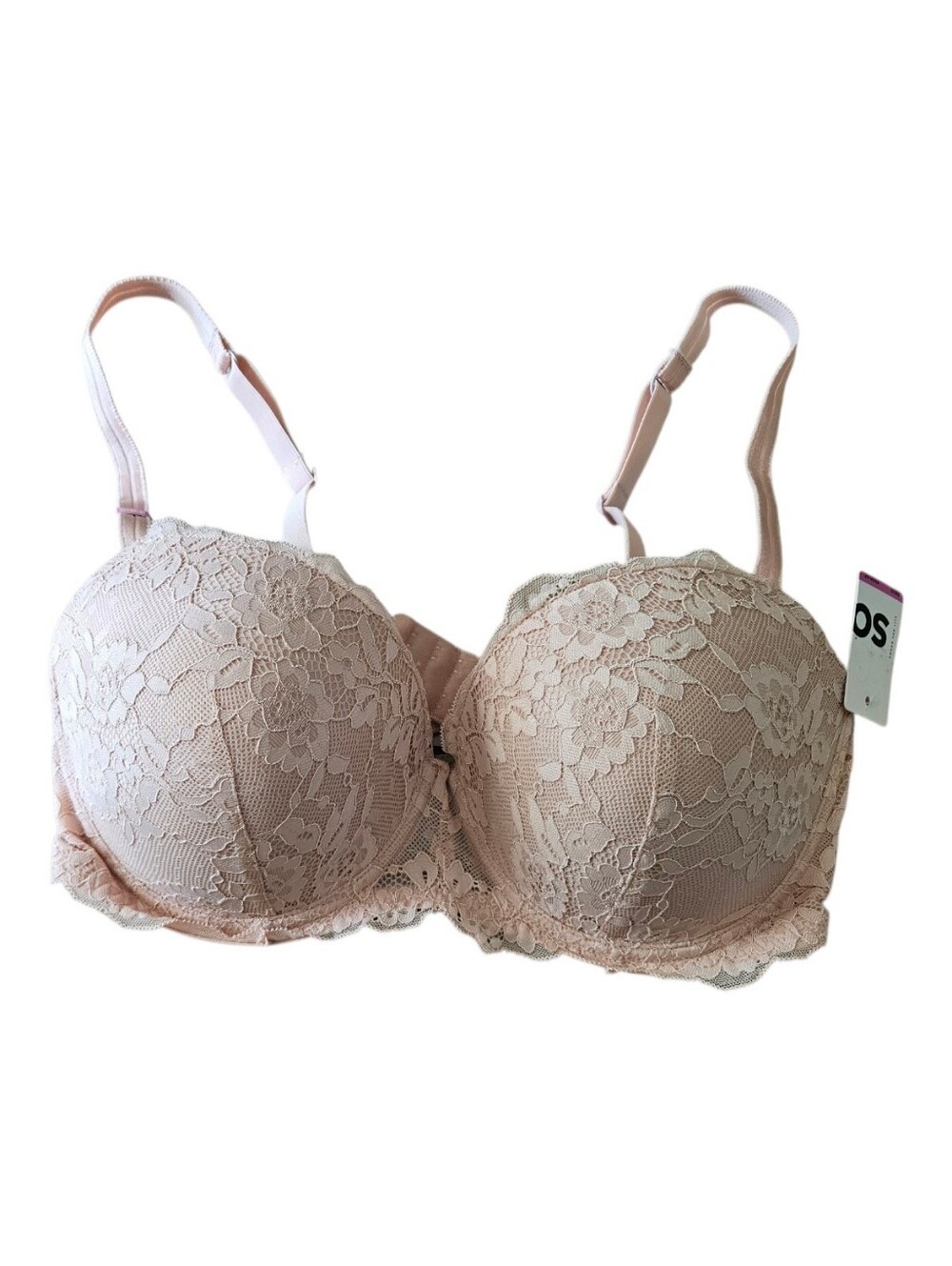 SO Lace Balconette Push Up Bra Blush Pink 38DD Underwire Lingerie